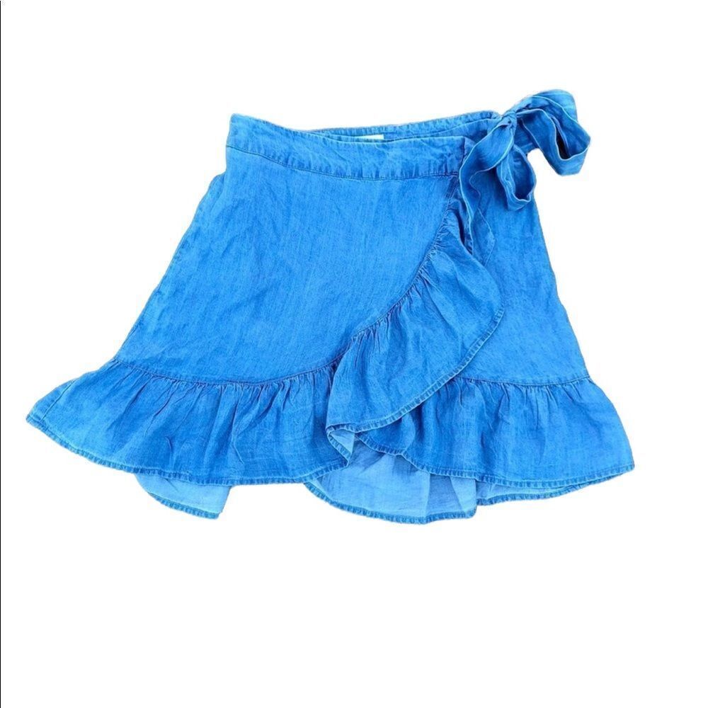 NWOT JOPAN Faux Denmi Wrap Skirt Size Large
